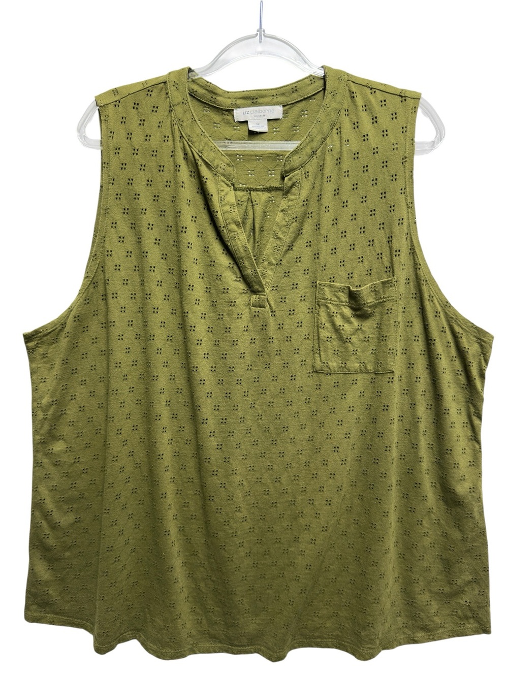 Pure Cotton Knit Eyelet Tank Top Blouse